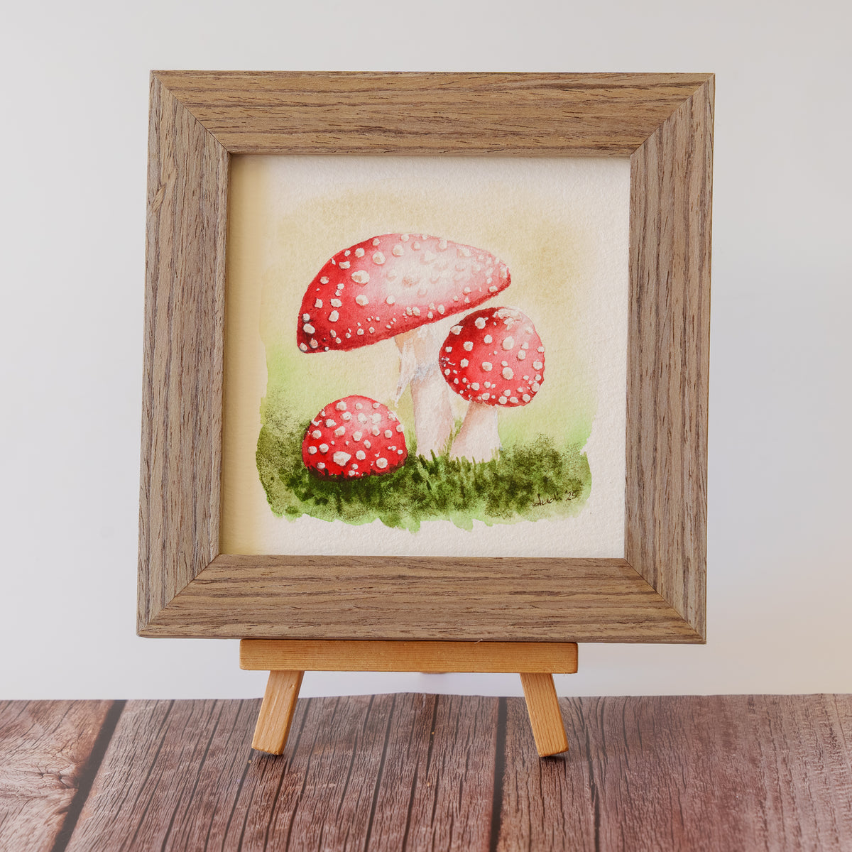 Fly Agaric Fungi - Framed TinyArt watercolour original