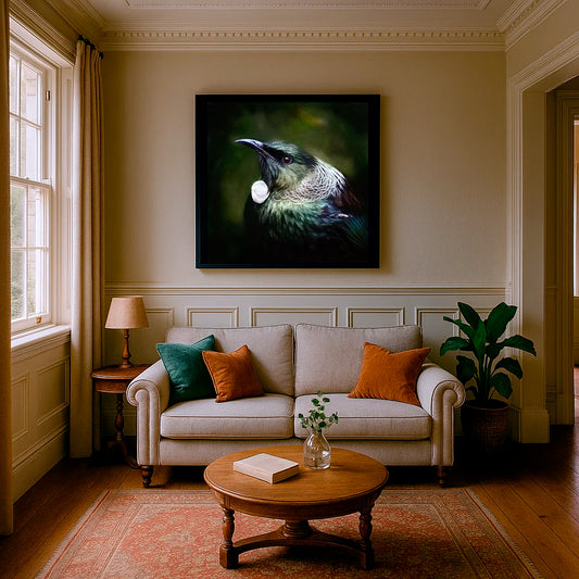 tui artwork in a villa living room