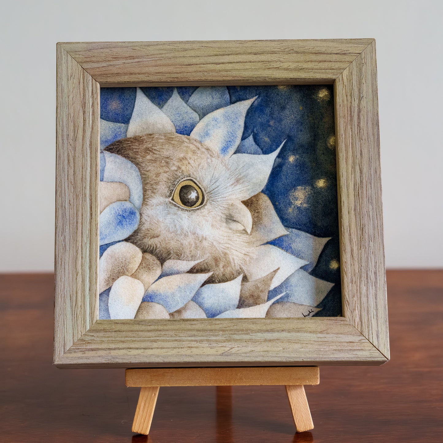 Misty Morepork - Framed TinyArt