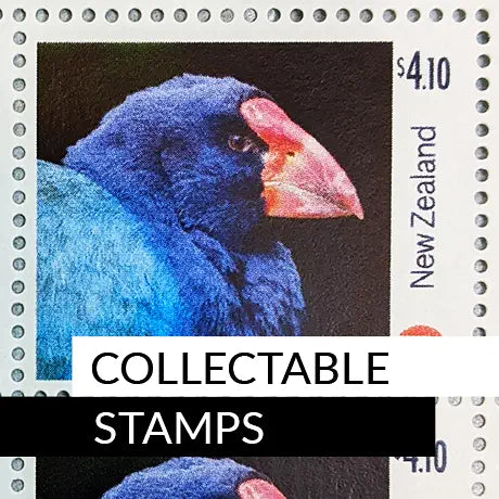 postage stamp with a takahe photo on it