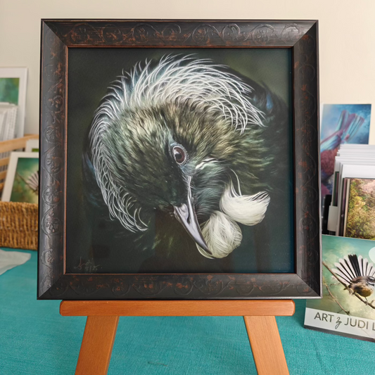 Stunning framed tui portrait