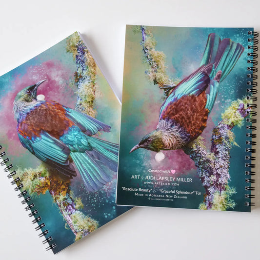 front and back covers of Judi's tui notebooks