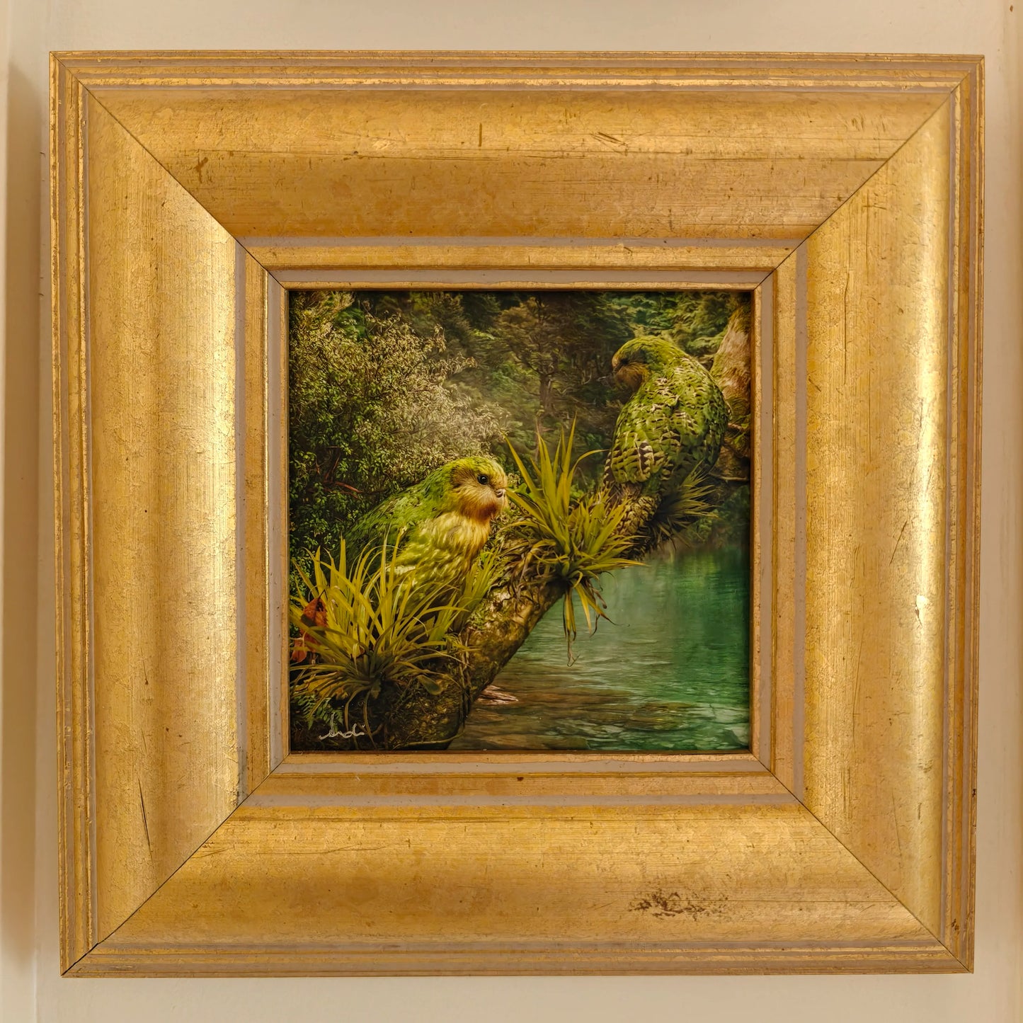A Hidden World (kākāpō) - Framed TinyArt