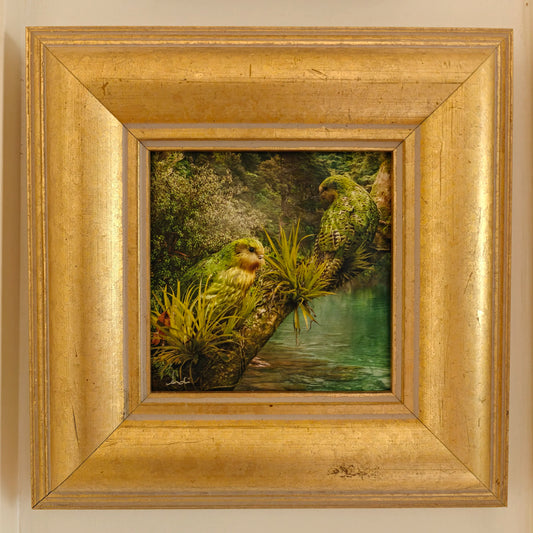 A Hidden World (kākāpō) - Framed TinyArt