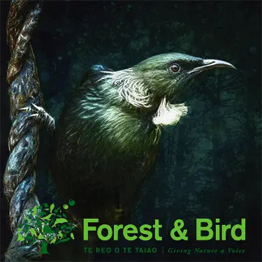 A tui with Forest and Bird's logo