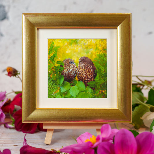 Aroha nui - All my love (ruru) - Framed TinyArt