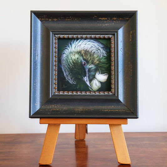 Portrait of a Tūī - Framed TinyArt