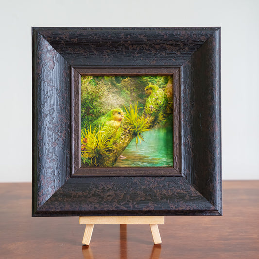 A Hidden World (kākāpō) - Framed TinyArt