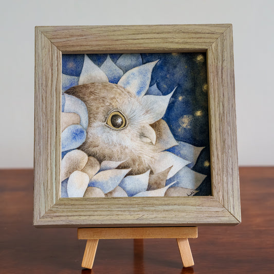 Misty Morepork - Framed TinyArt