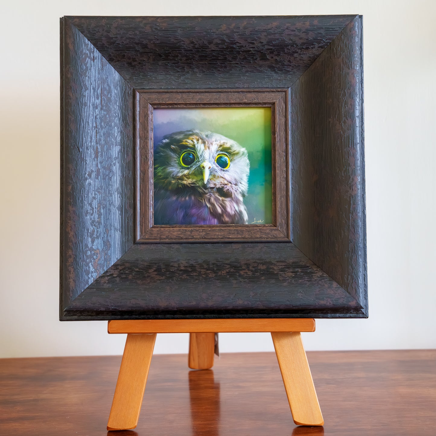 The Guardian (ruru) - Framed TinyArt