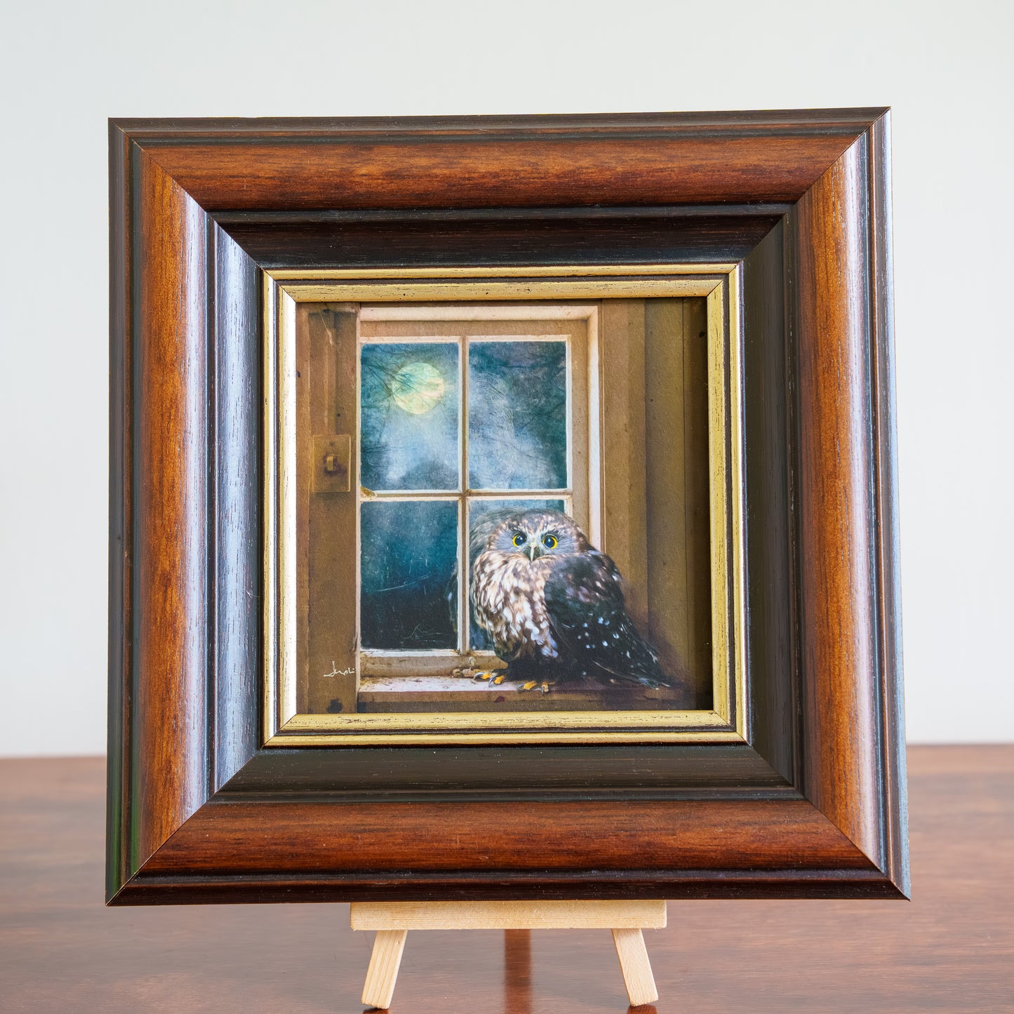 Framed picture of an owl