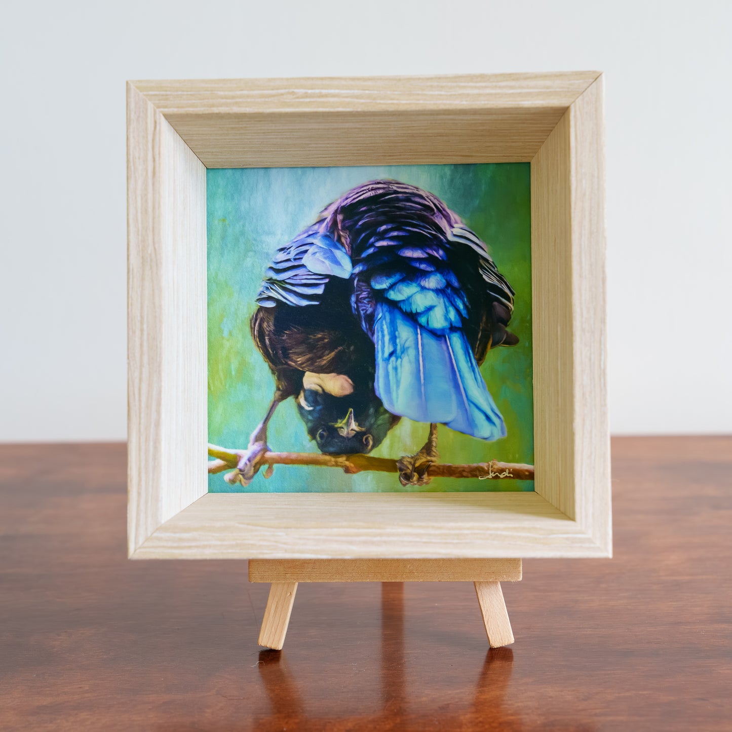 A New View 2 (tūī) - Framed TinyArt