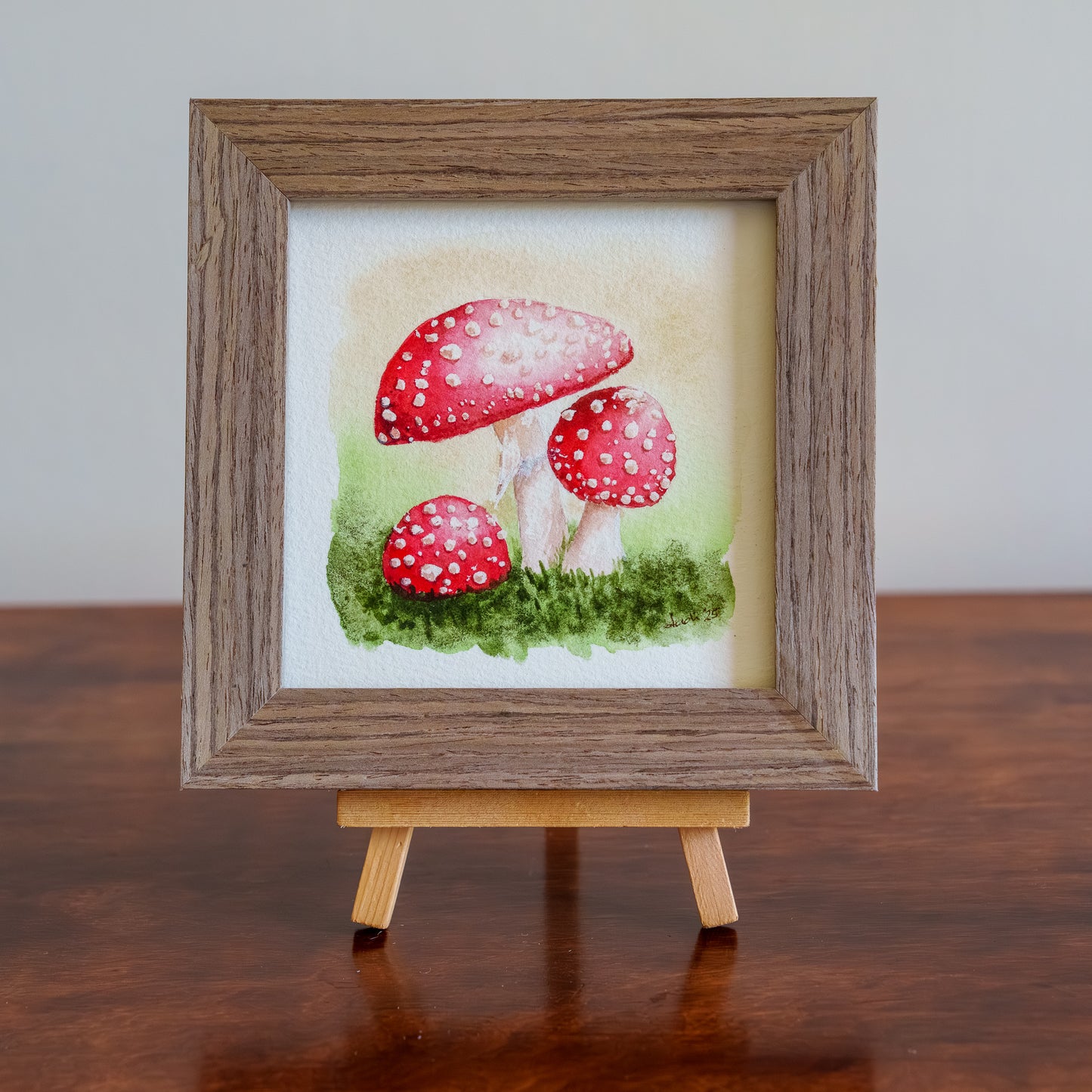 Fly Agaric Fungi - Framed TinyArt watercolour original
