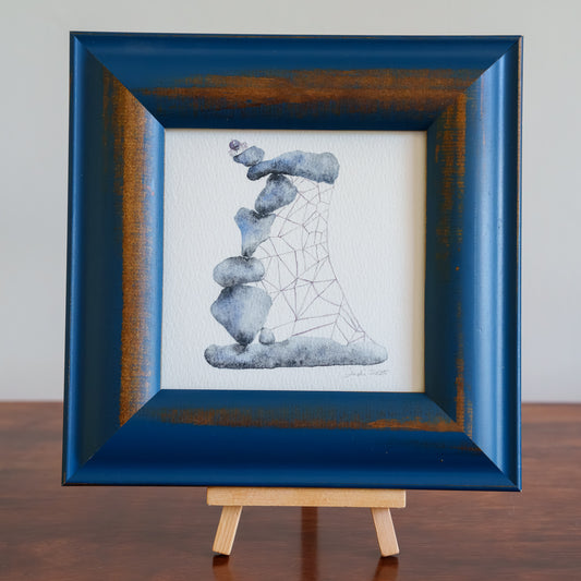 Balancing Act IV - Framed TinyArt watercolour original