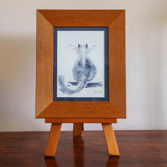 I'm ignoring you (cat) - Framed TinyArt watercolour original