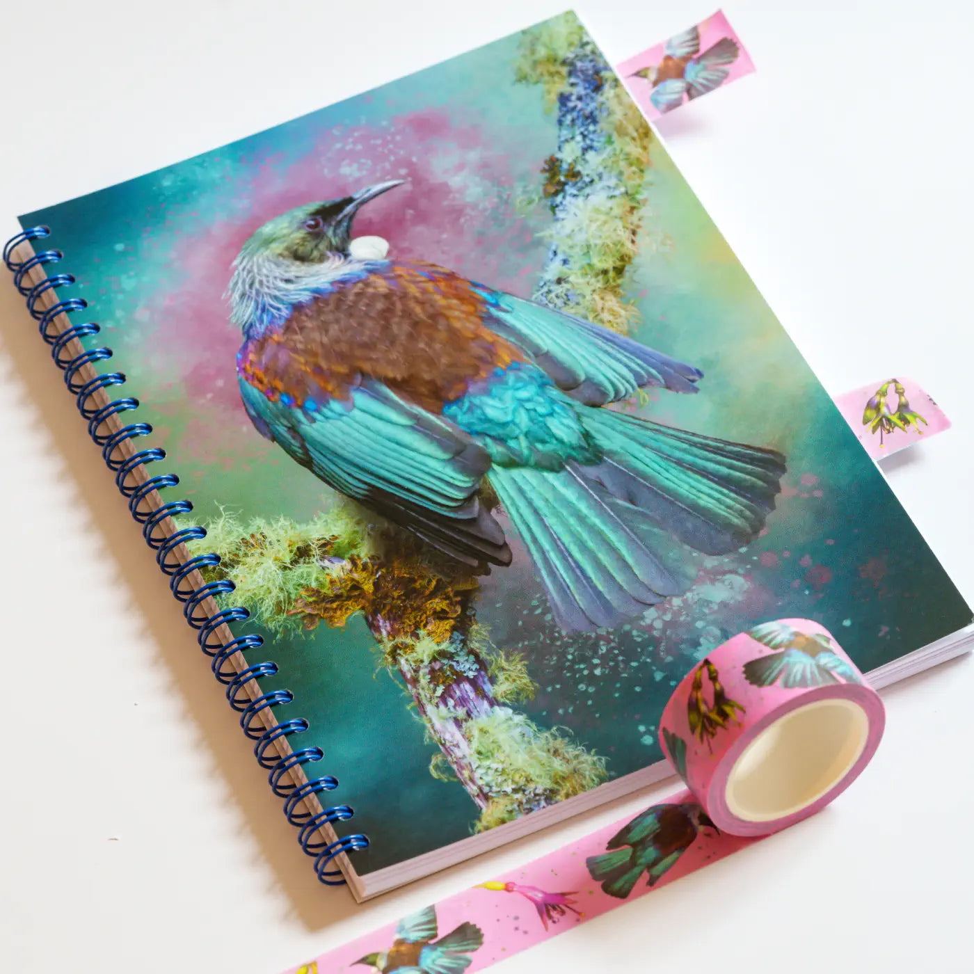 tui themed notebook with tui washi