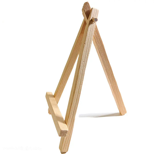 Tiny easel made of wood side view